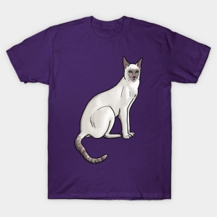 Siamese Cat on Purple T-Shirt